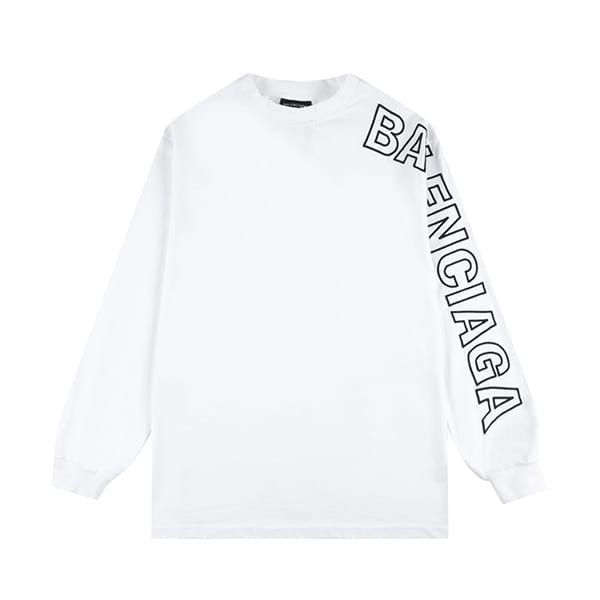 すぐ届くバレンシアガ 長袖アウトライン オーバーサイズ Tシャツ 偽物 2色 739027TOVV69034